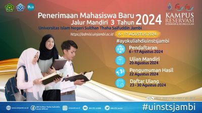 UIN STS Jambi Membuka Penerimaan Mahasiswa Baru Jalur mandiri 3 tahun 2024