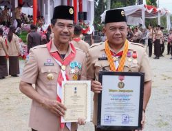 Hadiri Peringatan Pramuka Ke-63, Pj Bupati Raden Najmi dan Sekda Budhi Hartono Terima Piagam Penghargaan Pramuka