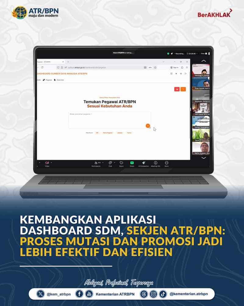 Dashboard SDM ATR/BPN Permudah Pemetaan Talenta ASN