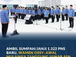 Wamen Ossy Ambil Sumpah 1.322 PNS Baru dan Lantik 212 Jabfung