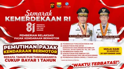 Pemutihan Pajak Kendaraan Jambi 2026 Dimulai, Ini Keringanannya